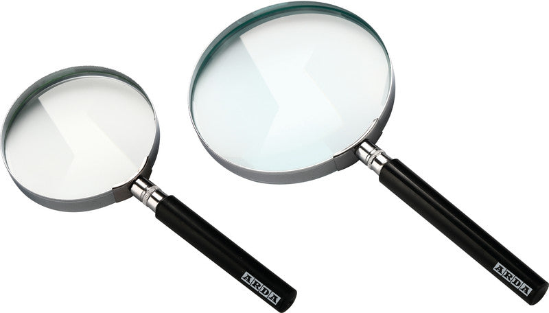 Arda Handlupe – 2× – Ø 100 mm – Metallfassung, schwarz