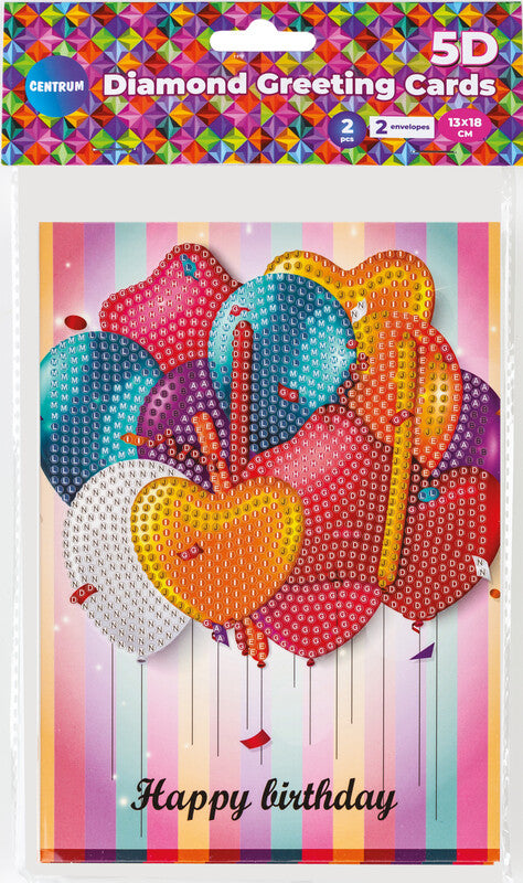 Centrum Grusskarten – 130 × 180 mm, mit Couvert, Ballons, mehrfarbig – 2 Stk
