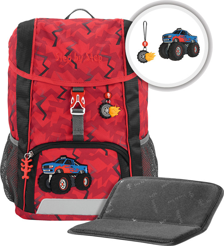 Step by Step KID – Kindergartenrucksack-Set 3-teilig – 13 l, rPET, Monster Truck Rocky