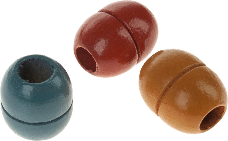 Rico Design Holzperlen – Ø 19 mm, Loch-Ø 8 mm, mehrfarbig, 24 Stk.