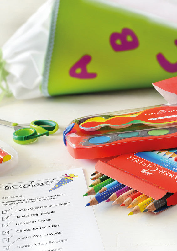 Faber-Castell Aquarellfarbstifte Jumbo Grip – 12 Farben, im Kartonetui, Ø 5,3 mm, dreikantig, FSC