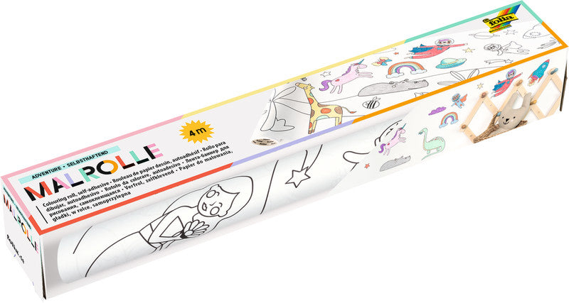 Folia Papierrolle, 80 g/m², 1 Blatt, Weiss, Strukturiert, Malrolle, Selbsthaftend, FSC, Recyclingfähig