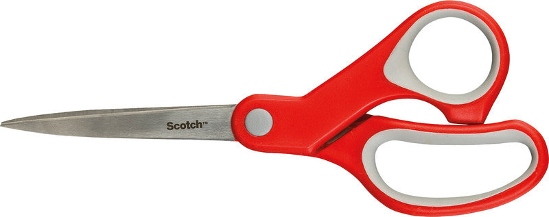 Scotch Universalschere – 20,0 cm, Edelstahl, für Rechts- und Linkshänder, spitz, Kunststoff, rot