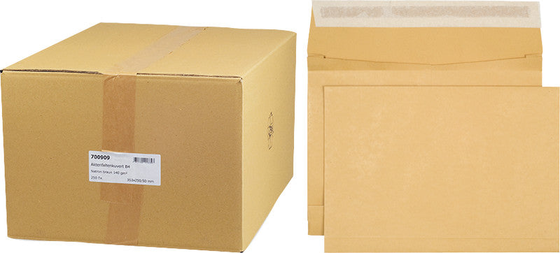 Elco Couvert B4, ohne Fenster, selbstklebend, braun, 140 g/m² – 250 Stk.