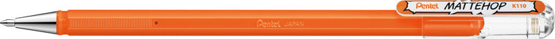 Pentel Mattehop Gelschreiber 8er Etui – 8 Farben, 0,5 mm, dokumentenecht, wasserfest, lichtbeständig, Kappe