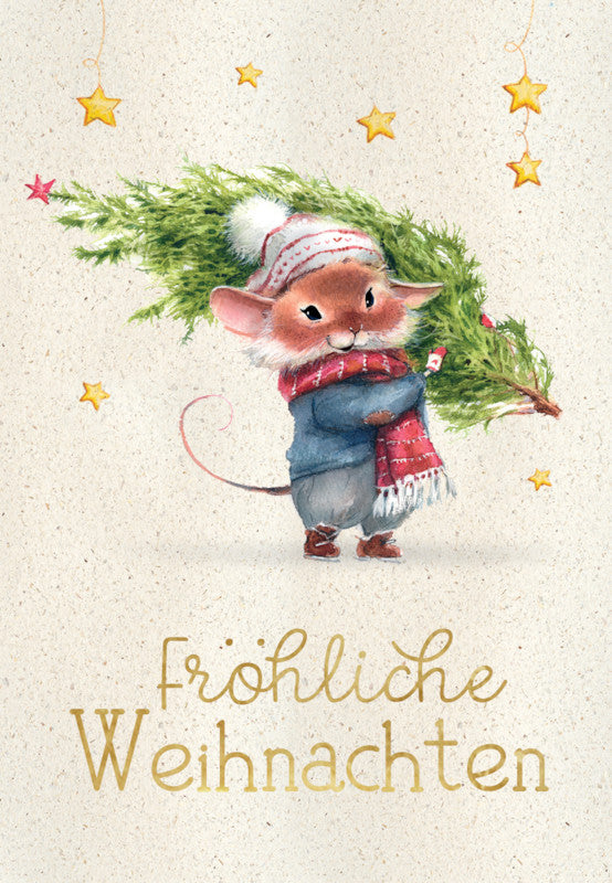 Kurt eulzer Weihnachtsgrusskarte – 75 × 108 mm – mit Umschlag, Text DE, Karton
