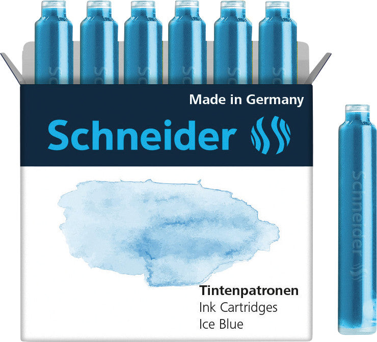 Schneider Schreibgeräte Schneider Tintenpatronen – Blau, geruchsarm, 6 Stk.