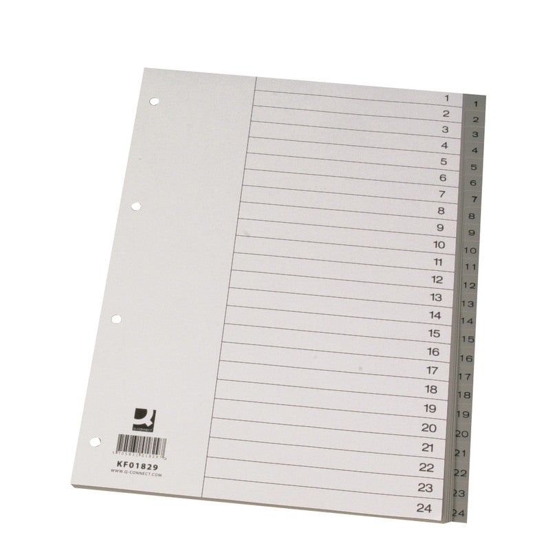 Connect Register – für A4, Kunststoff (PP), 1–24, 24-teilig, grau, 11-fach