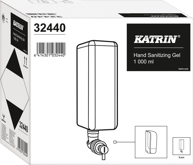 Katrin Handdesinfektionsgel – Kunststoff, Weiss, 1 l, Parfümfrei, für Katrin Inclusive Seifenspender