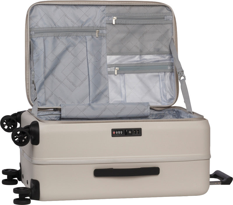 Worldpack Kofferset Seattle 3-teilig Handgepäck – Hartschale rPET, 4 Doppelrollen, beige
