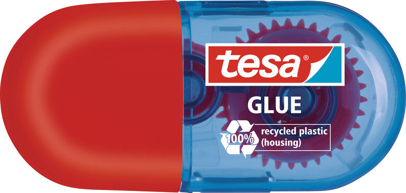 TESA Kleberoller – extra stark – 5 mm × 6 m – 2 Stück – transparent trocknend, lösungsmittelfrei