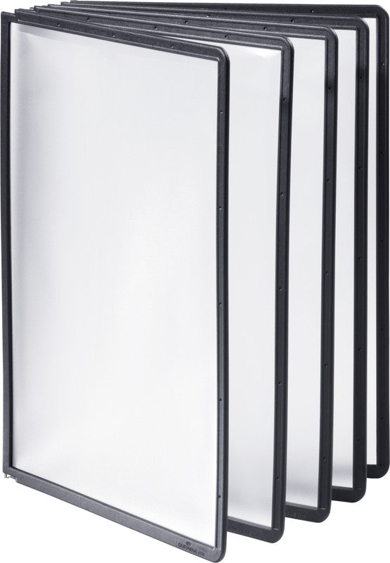Durable Sherpa Sichttafel A4 – scannertauglich, schwarzer Rahmen, transparent, Kunststoff, 238 × 320 × 4,15 mm