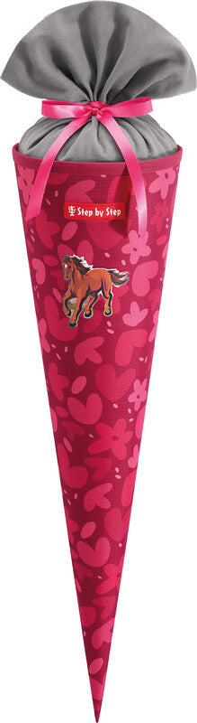Step by Step Schultüte 70 cm × Ø 18 cm, 5 l – Motiv Wild Horse Nora – Serie CLOUD – rPET