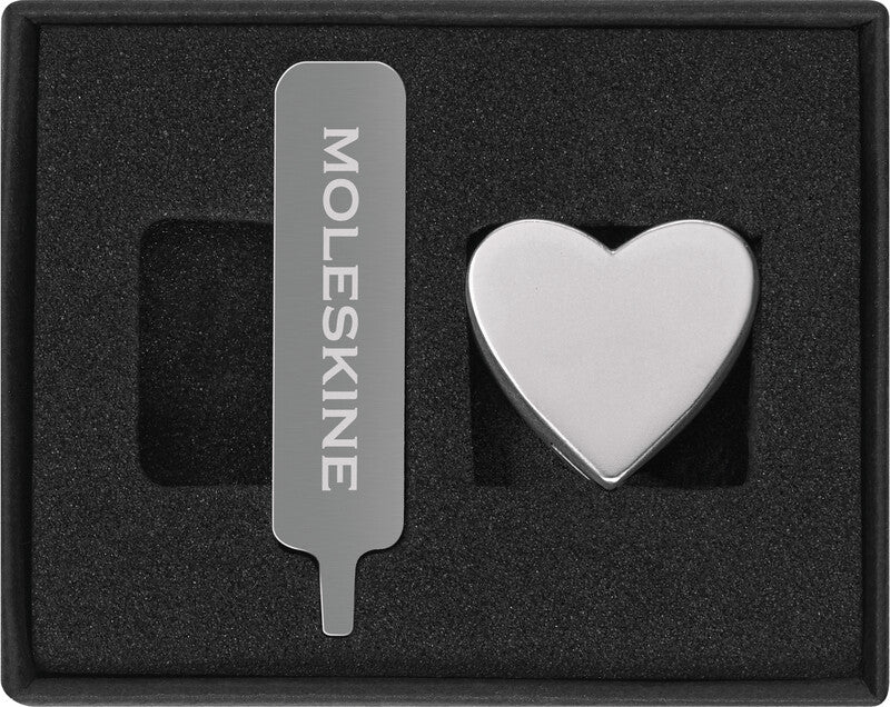 Moleskine Pin – Zinklegierung, Herz, Silber