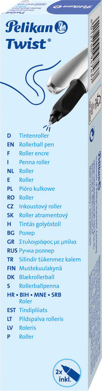 Pelikan Twist – Tintenroller mit Kappe, 0,4 mm, Blau, für Linkshänder