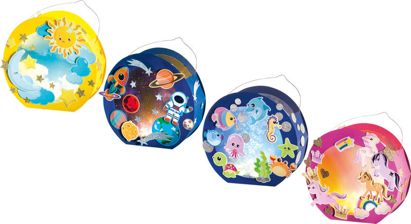 Folia Bastelset Laterne Ponys – 2 Bogen Fotokarton, 2 Bogen Transparentpapier – 2× CR2032