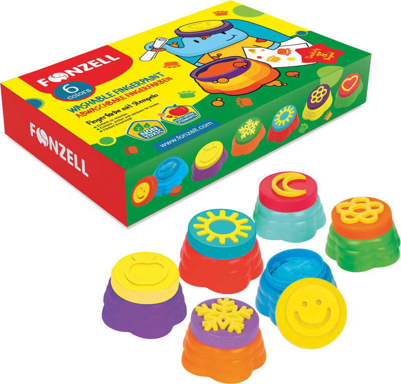 Fonzell Fingerfarben – Set – 6 Farben, sortiert