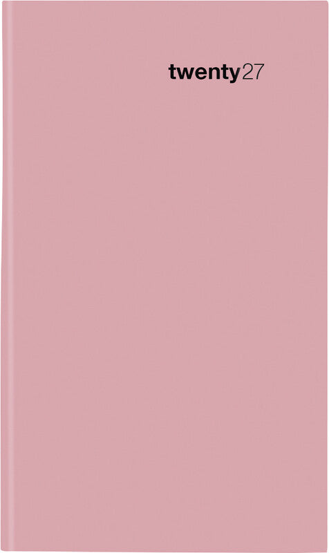 Biella Luzern Agenda – 1 Monat/2 Seiten, geheftet, 8,7 × 15,3 cm, 15 Monate Okt–Dez, mehrsprachig, rosa, FSC