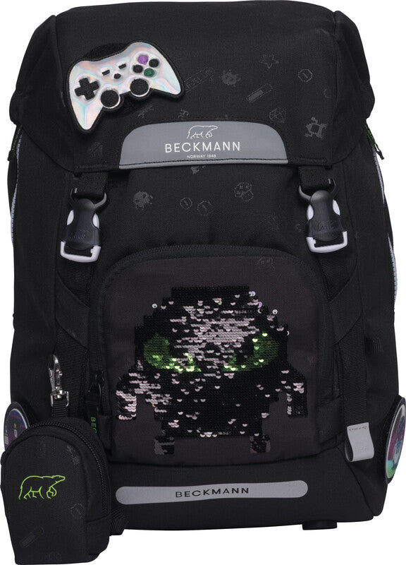 Beckmann Classic Schulrucksack 1st – Pixel – 24,0×37,0×25,0 cm – aus recycelten PET-Flaschen