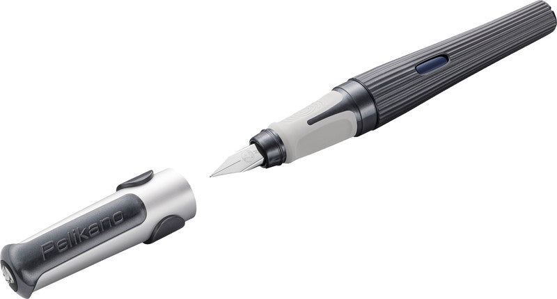 Pelikano Structure Grau – Federspitze M – für Rechtshänder – Grau, Blau – Patronen