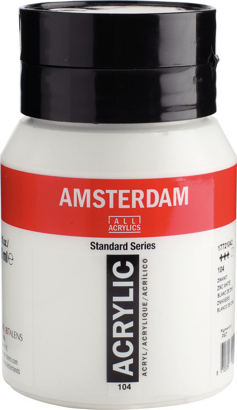 Royal Talens Amsterdam – Acrylic Standard – Acrylfarbe – Zinkweiss, 500 ml