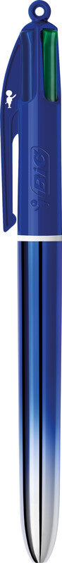 BIC Multifunktions-Kugelschreiber – 4 Farben (Schwarz, Blau, Rot, Grün), Spitze 0,32 mm, Schiebe, nachfüllbar