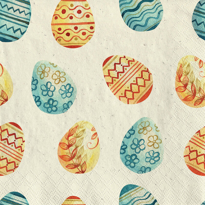 Fasana Servietten Coloured Eggs – 24 × 24 cm – 3-lagig, Tissue – 20 Stk., FSC