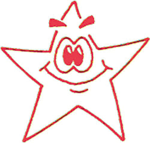 X-stamper Lehrerstempel-Set Xclamations – Motiv: Stern happy, selbstfärbend, Kunststoff, Ø 22 mm