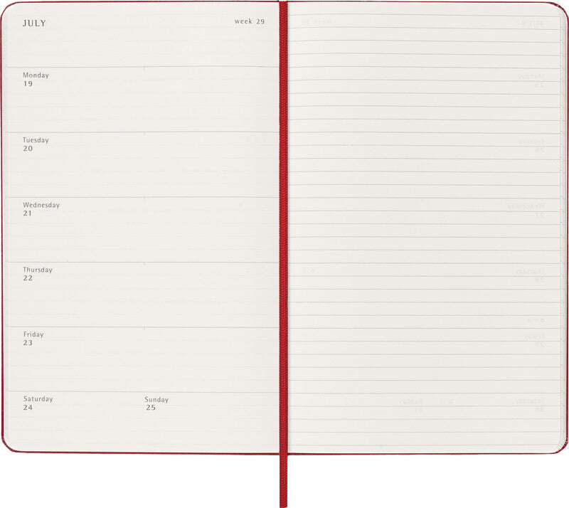Moleskine Schüleragenda – 1 Woche/1 Seite, gebunden, 13 × 21 cm, 18 Monate Jul–Dez, 2026/2027, FSC