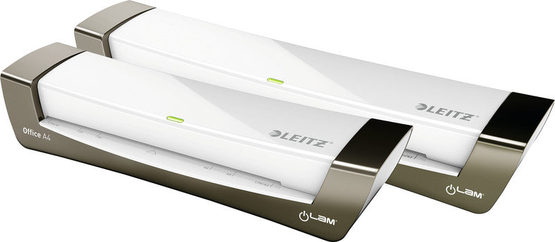 Leitz iLAM Office 1 Laminiergerät A4 – 2-Rollen, 80–125 µm, 1 Min. Aufheizzeit, 400 mm/min, Silber