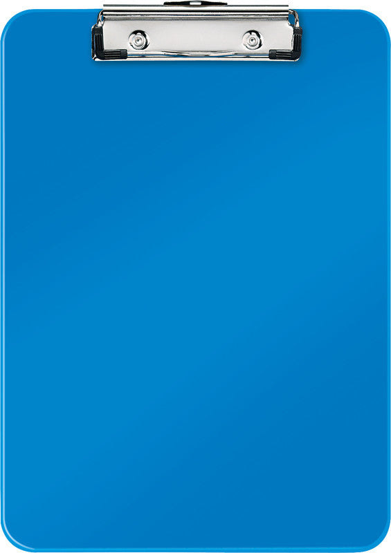 Leitz WOW Klemmbrett A4 – Kunststoff (PS), Metall, Blau – mit Aufhängeöse – bis 80 Blatt