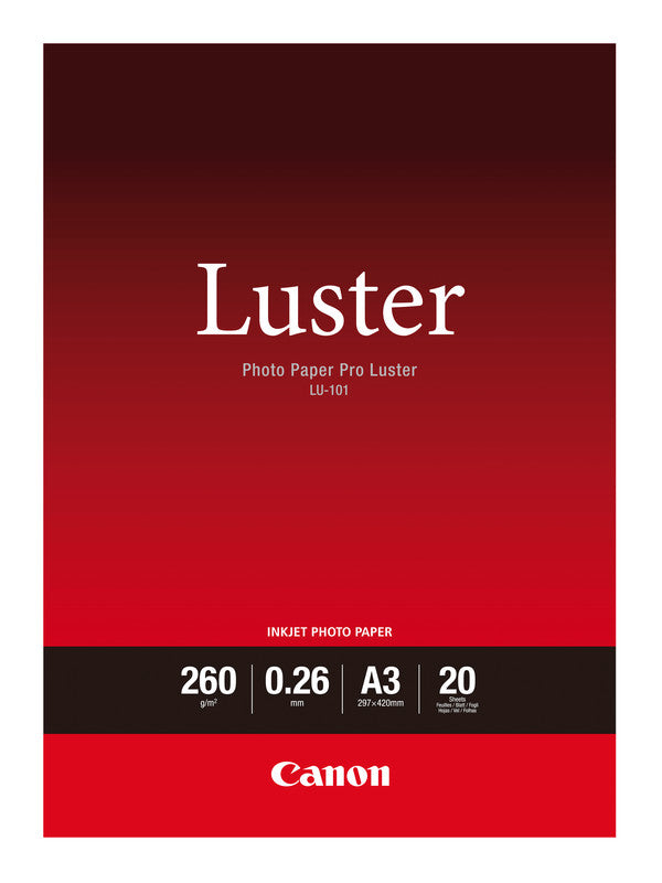 Canon Fotopapier – glänzend, A3, 260 g/m², 20 Blatt – für Inkjet-Drucker