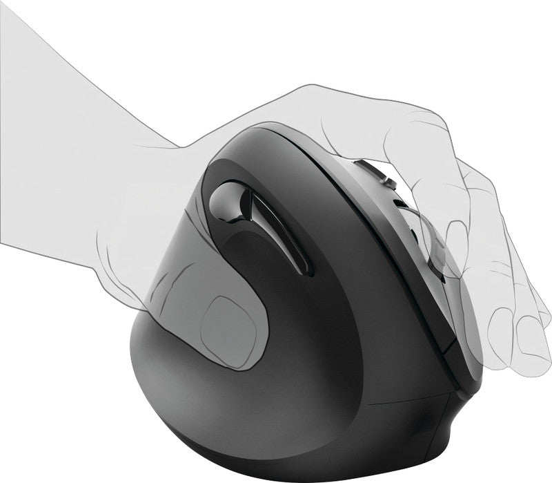Hama EMW-500L Ergonomische Maus – kabellos, USB-A, 6 Tasten, für Linkshänder, vertikal, schwarz