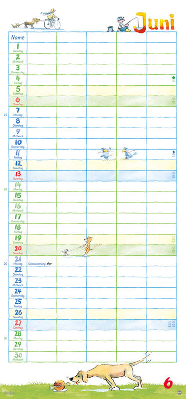 Heye Familienplaner Helme Heine – für Familien – 5 Spalten – Deutsch – 2027 – Spiralbindung – 21 × 45 cm
