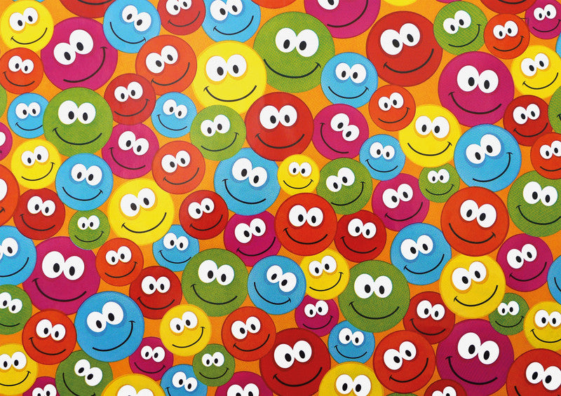 Braun + Company Geschenkpapier – Just Smileys – 80 g/m2, gestrichenes Papier – 700 × 2000 mm