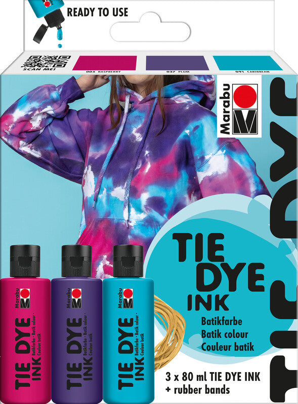 Marabu Stoffmalfarbe – Set – 3 Farben, 80 ml, für Textilien