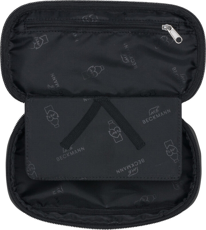 Beckmann Sport Jr. Etui Schlamperetui, leer, 1-teilig – Schwarz Beschichtet – Polyester – 22,0 × 11,0 × 5,0 cm