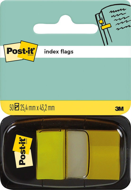 Post-it Indexstreifen – 25,4×43,2 mm – Gelb, 50 Stück, mit Dispenser