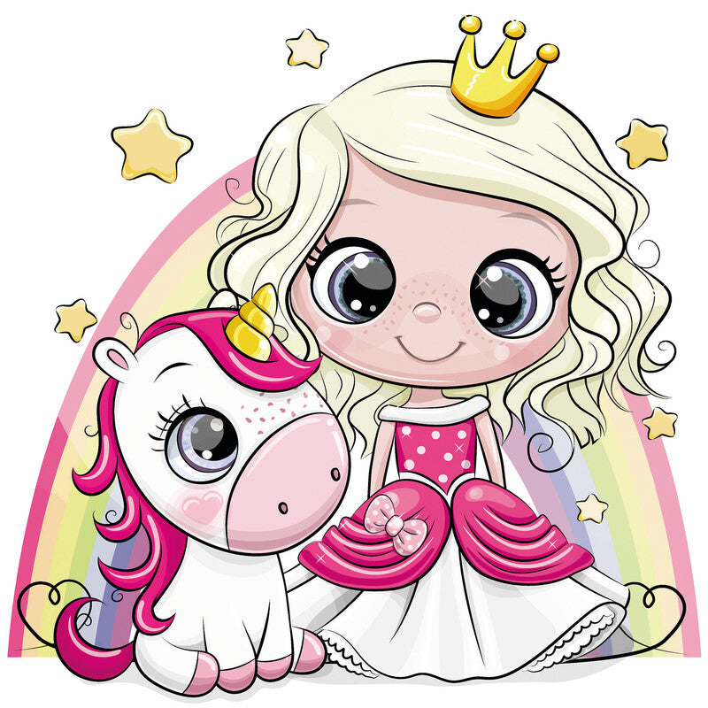 Fasana Servietten Cartoon Prinzessin & Einhorn – 33 × 33 cm – 3-lagig, Tissue – 20 Stk., FSC