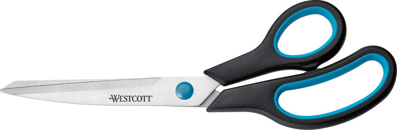 Westcott Universalschere – 24,7 cm, Edelstahl, für Rechtshänder, spitz, Softgrip, Kunststoff, schwarz