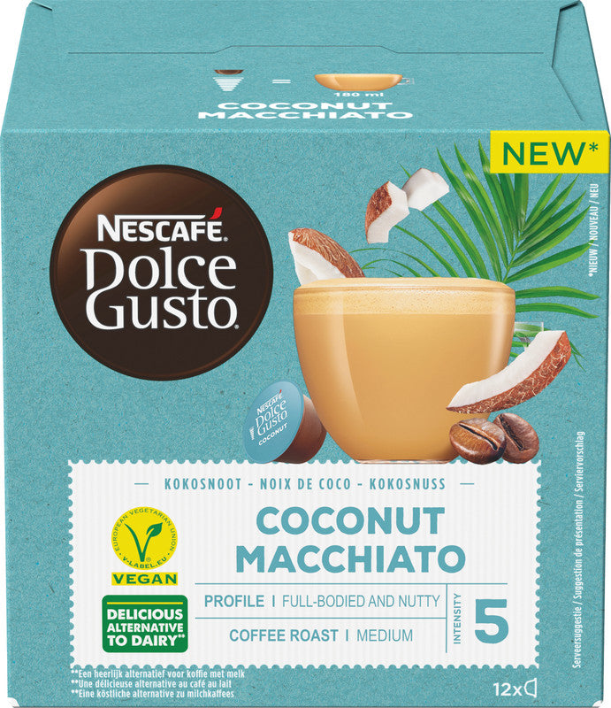 Nescafé Dolce Gusto Kaffeekapseln Coconut Macchiato – für Dolce Gusto – 12 Kapseln