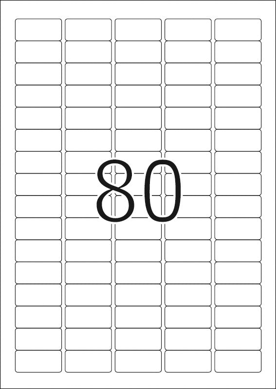 HERMA Druckeretiketten, 36 mm × 17 mm, weiss, Papier, ablösbar, 25 Blätter (2'000 Etiketten)