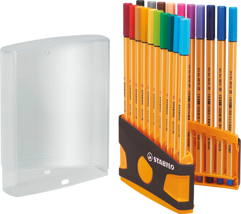 STABILO Fineliner – 20er-Set – 0,4 mm – 20 Farben, sortiert