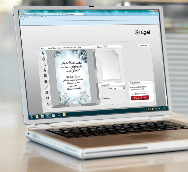 Sigel Motivpapier – A4, 90 g/m², mehrfarbig, Motiv: Snow Star – für Inkjet/Laser/Kopierer – FSC – 25 Blatt