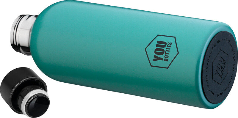 Youbottles Trinkflasche Dual – 5 dl – Edelstahl, isoliert, Schraubverschluss – Monochrome Blau