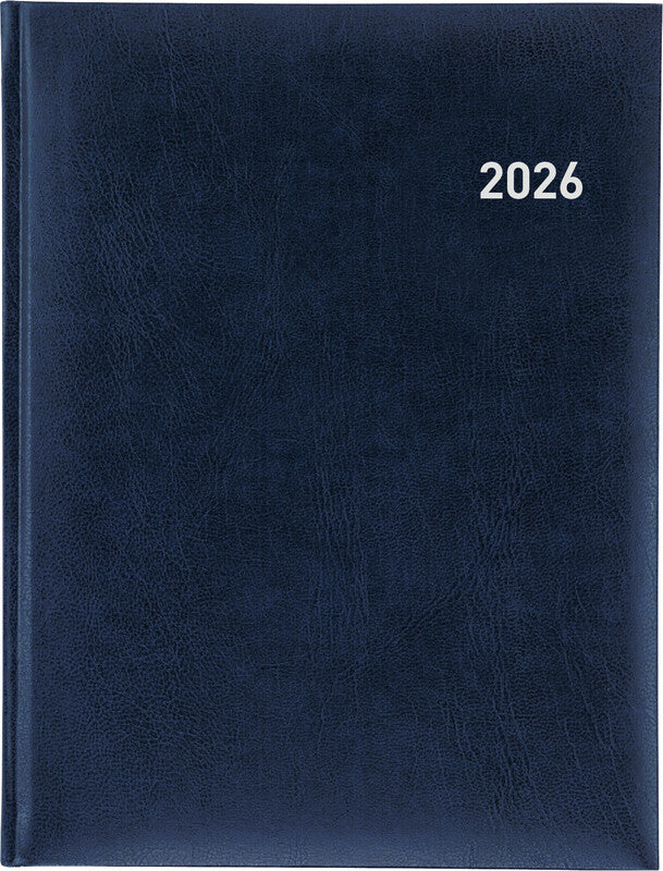 Biella Orario Agenda – 1 Woche/2 Seiten, Gebunden, 17,5 × 23,5 cm, 2026, Mehrsprachig, Dunkelblau, FSC