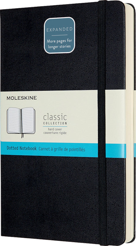 Moleskine Notizbuch Classic Collection, punktkariert, Leimbindung, Hardcover, 400 Seiten, 70 g/m² – schwarz