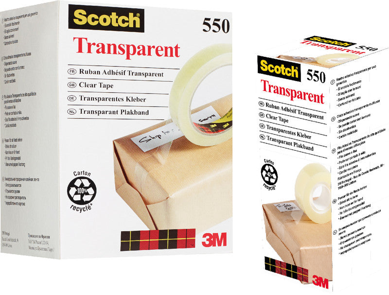 Scotch Klebeband – permanent, klar, Kunststoff, 15 mm × 66 m, transparent, Kern Ø 76 mm