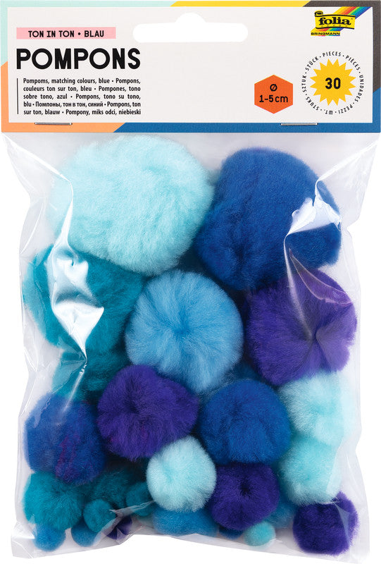Folia Pompons – sortiert – 30 Stück