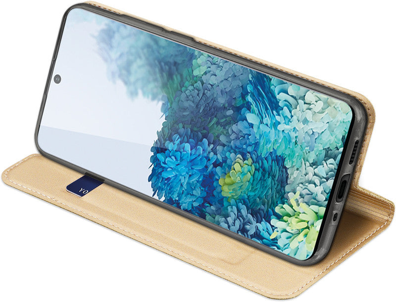 Dux Ducis Booklet-Hülle Skin Pro – für Samsung Galaxy S20 – gold – Kunstleder, mit Kartenfach